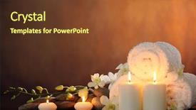  Presentation with flower candles - Slide set consisting of spa still life with aromatic background and a tawny brown colored foreground