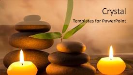  Presentation with candle - PPT layouts with spa still life with aromatic background and a coral colored foreground