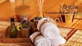  Presentation with water bamboo - Slides featuring thai flower - spa still life with bamboo background and a gold colored foreground