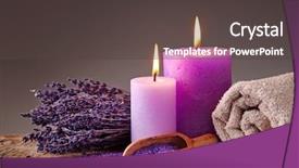  Presentation with lavender - Slide deck enhanced with spa still life with candles background and a dark gray colored foreground