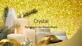  Presentation with gold cosmetic - Audience pleasing presentation consisting of spa still life with cosmetic backdrop and a yellow colored foreground