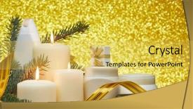  Presentation with gold cosmetic - Presentation enhanced with spa still life with cosmetic background and a yellow colored foreground