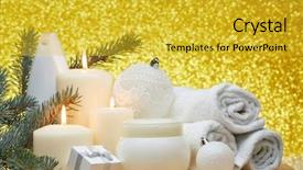  Presentation with gold cosmetic - Presentation theme with spa still life with cosmetic background and a  colored foreground