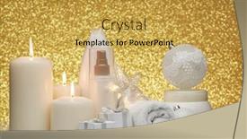  Presentation with gold cosmetic - Slide deck enhanced with spa still life with cosmetic creams candles towel gift boxes and christmas ornaments on a gold background new year and christmas vacation healthy lifestyle body care spa treatment concept background and a yellow colored foreground