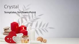  Presentation with day spa - Colorful PPT layouts enhanced with spa-still-life-with-creams backdrop and a light gray colored foreground