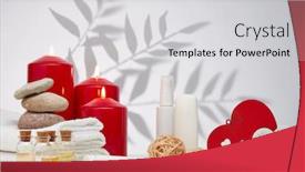  Presentation with day spa - Presentation having spa-still-life-with-creams background and a light gray colored foreground