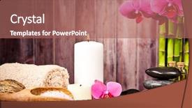  Presentation with spa - Colorful PPT theme enhanced with spa still life with free backdrop and a coral colored foreground