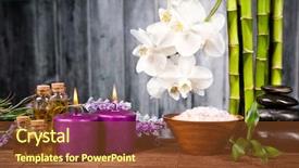  Presentation with spa - Slide deck enhanced with spa still life with free background and a tawny brown colored foreground