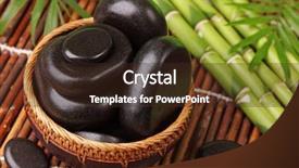  Presentation with essential oil - Beautiful presentation theme featuring spa still life with hot stones and essential oil backdrop and a wine colored foreground