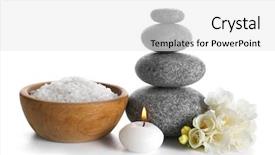  Presentation with still life crucifixion table - PPT theme featuring spa still life with pebbles background and a white colored foreground