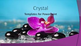  Presentation with serenity - Beautiful PPT theme featuring spa still life with pink orchid and black zen stones in a serenity pool backdrop and a light blue colored foreground