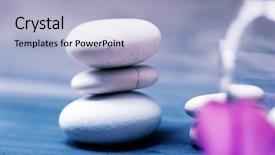  Presentation with zen stone - Amazing presentation design having spa still life with pink orchid and white zen stone backdrop and a light blue colored foreground