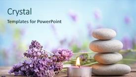  Presentation with stones - Theme consisting of spa still life with stack background and a cool aqua colored foreground