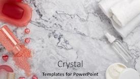  Presentation with gray marble - Cool new presentation theme with spa-still-life-with-toiletry backdrop and a light gray colored foreground