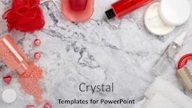  Presentation with gray marble - Beautiful presentation theme featuring spa-still-life-with-toiletry backdrop and a light gray colored foreground