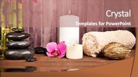  Presentation with water life - Slide deck with spa still life with water background and a coral colored foreground