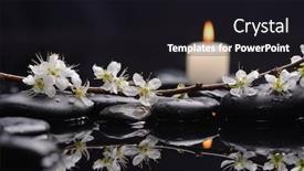  Presentation with sakura - Slides having spa-still-life-with-wet background and a wine colored foreground