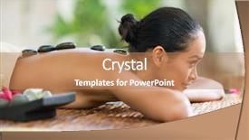  Presentation with spa - Presentation theme featuring spa stone massage beauty treatments background and a coral colored foreground