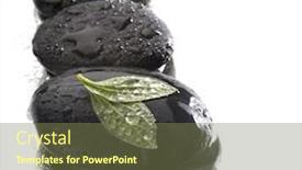  Presentation with drop - Presentation theme enhanced with spa stone with water drop on white background and a violet colored foreground