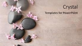 Presentation with stones - PPT theme enhanced with spa stones and hyacinth background and a mint green colored foreground