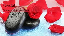  Presentation with rose petal corner frame - Amazing presentation having spa stones and rose petals backdrop and a red colored foreground