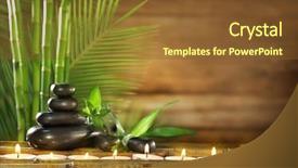  Presentation with candles - Slide deck featuring spa stones candles on wooden background and a tawny brown colored foreground