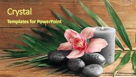  Presentation with candles - Presentation enhanced with spa stones with beautiful flowers background and a tawny brown colored foreground