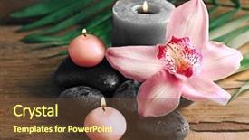  Presentation with candles - PPT layouts enhanced with spa stones with beautiful flowers background and a  colored foreground