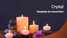  Presentation with flower candles - Beautiful presentation theme featuring spa stones with burning candles backdrop and a  colored foreground