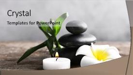  Presentation with bamboo flower - Theme enhanced with spa stones with candle bamboo background and a light gray colored foreground