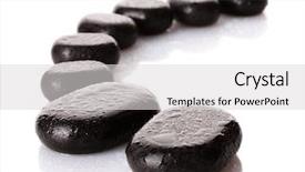  Presentation with spa white orchids black - Slide set having spa stones with drops isolated background and a light gray colored foreground