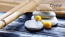  Presentation with stones - Beautiful PPT layouts featuring spa stones with dry bamboo backdrop and a coral colored foreground