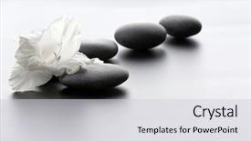  Presentation with stones - Theme having spa stones with flower on light background background and a light gray colored foreground