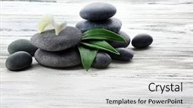  Presentation with spa stones leaves - Presentation featuring spa stones with flower background and a  colored foreground