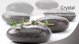  Presentation with spa stones leaves - Colorful presentation theme enhanced with spa stones with green leaves backdrop and a  colored foreground