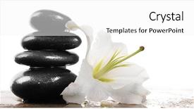  Presentation with lotus flower white water lily - Presentation theme featuring spa stones with lily isolated background and a white colored foreground