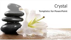  Presentation with lily - Audience pleasing presentation consisting of spa stones with lily isolated backdrop and a white colored foreground