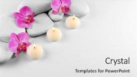  Presentation with white candles - Cool new slides with spa stones with orchid flowers backdrop and a white colored foreground