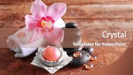  Presentation with candle - Cool new slides with spa stones with pink orchid backdrop and a coral colored foreground