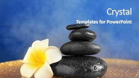  Presentation with blue spa - Beautiful theme featuring spa stones with plumeria flower on blue background backdrop and a teal colored foreground