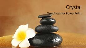  Presentation with plumeria - Slide deck featuring spa stones with plumeria flower background and a coral colored foreground