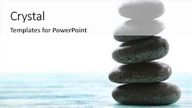  Presentation with water droplet drops on plant - Audience pleasing presentation consisting of spa stones with water drops backdrop and a white colored foreground