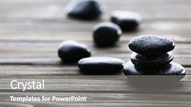  Presentation with water droplet drops on plant - Cool new slides with spa stones with water drops backdrop and a gray colored foreground