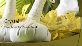 Presentation with thai - Colorful slide set enhanced with spa thai massage backdrop and a yellow colored foreground