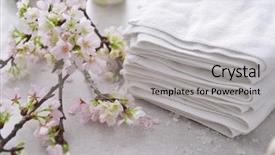  Presentation with baby spa - PPT theme enhanced with spa theme objects on gray background and a light gray colored foreground