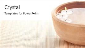  Presentation with water well - PPT theme with spa therapy flowers in water background and a white colored foreground