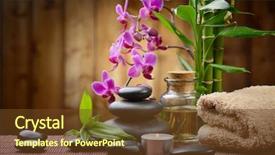  Presentation with spirituality zen meditation stone - Amazing slide set having spa treatment - zen basalt stones and bamboo backdrop and a tawny brown colored foreground