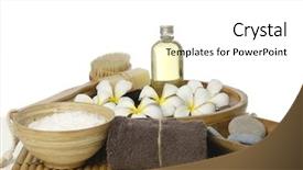  Presentation with straw - Slides enhanced with spa treatment on bamboo stick background and a white colored foreground