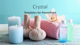  Presentation with blue spa - Audience pleasing presentation consisting of spa treatment on blue background backdrop and a arctic colored foreground