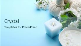  Presentation with blue spa - Slides having spa treatment with blooming branch background and a cool aqua colored foreground